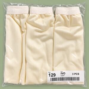 Size 9 National Style 129 Women’s Panties Ivory 3 Pack Nylon Briefs New